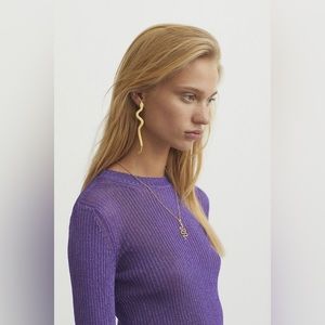 Paloma Wool Tiede Long Sleeve Metallic Purple Top